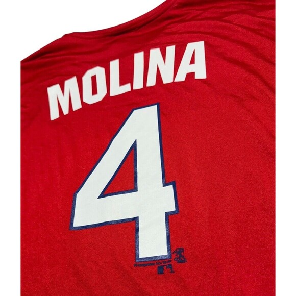 St Louis‎ Cardinals Yadier Molina #4 Men's Majestic  Shirt Adult Size 2XL - Picture 3 of 10